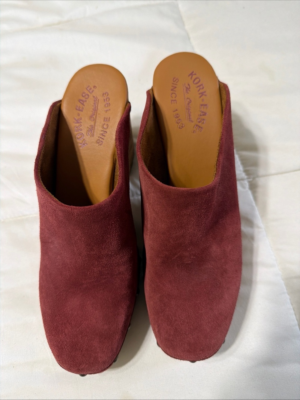 Kork-Ease Women's Suede Mule - Burgundy Wine